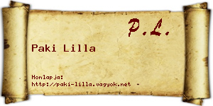 Paki Lilla névjegykártya